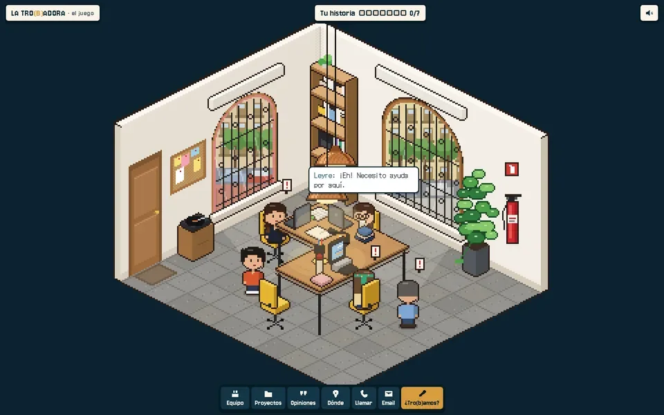 Experiencia videojuego de La Tro(b)adora: la oficina en pixel art