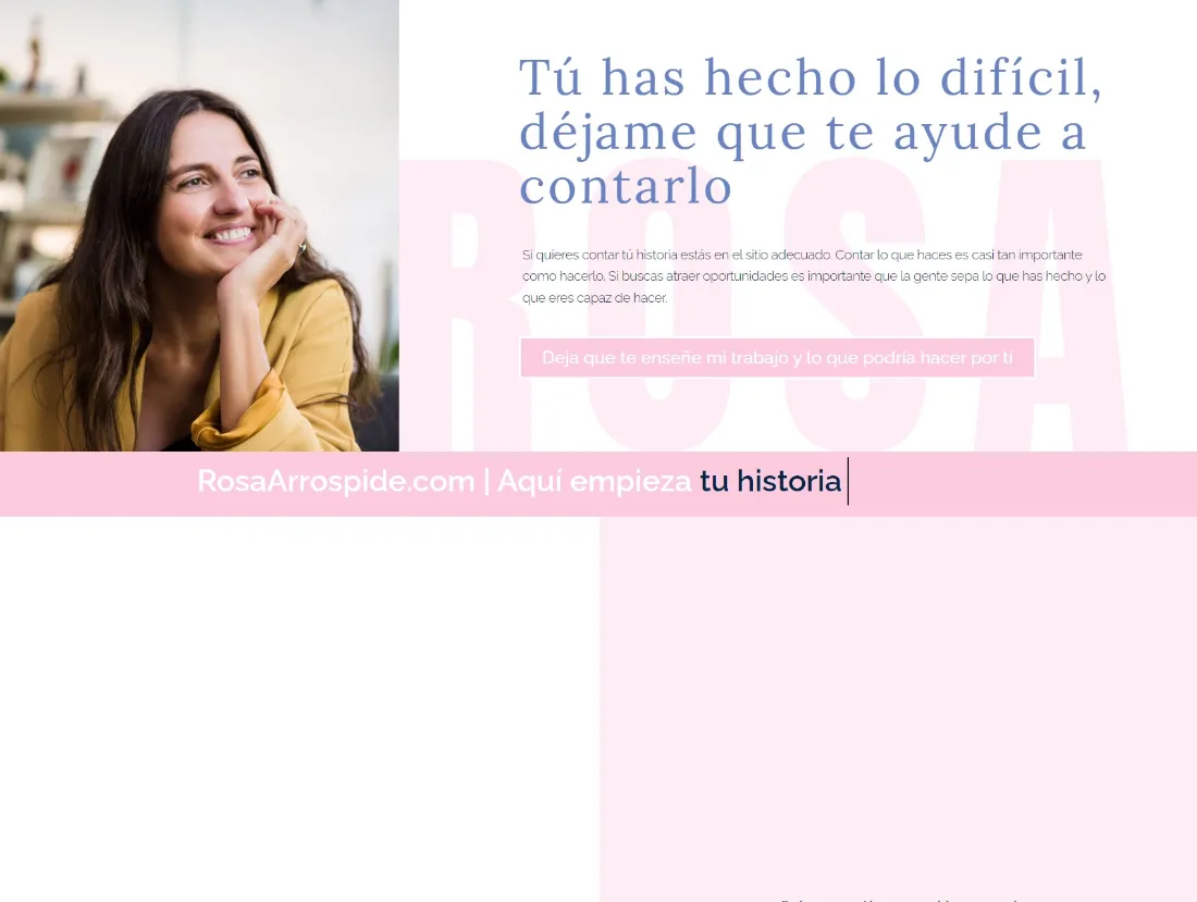 Portada de la web de Rosa Arrospide
